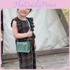 Stylish Kids Crossbody Bag Fashionable Shiny Pu Leather Small Square Bag For Boys Girls