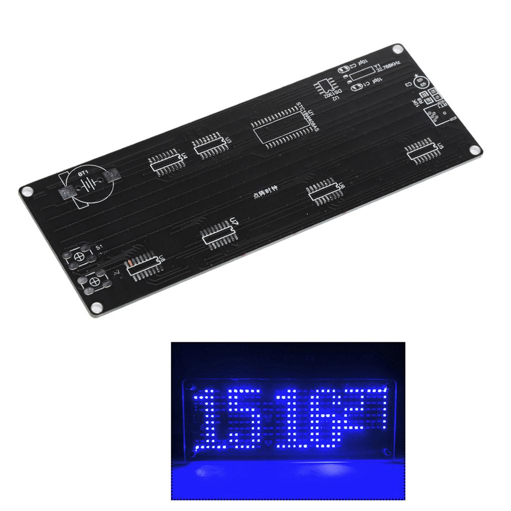 5V Patch Digital Lattice Electronic DIY Clock Kit In Acrylic Appearance with Temperature Prompt