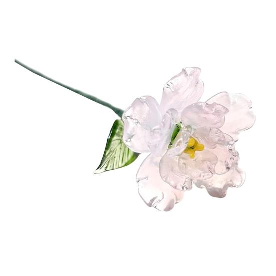 Ručně foukaná skleněná květinová dekorace s drátěným stonkem, ručně vyráběná figurka s barevnou glazurou, květinová váza, ozdoba do domácího obývacího pokoje, na kancelářský stůl