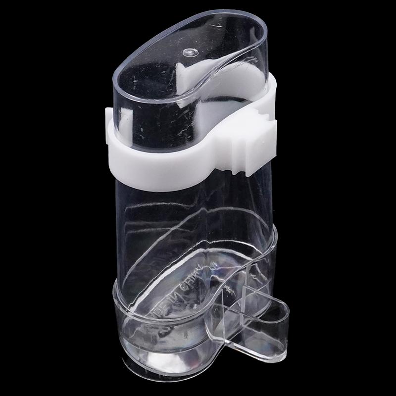 2 Stück 13cm Vogel-Futterbox Transparente Vogel-Wasser-Futterbox Haken Vogelkäfig Hängender Futterspender Papageien Tauben Vögel Futterwerkzeuge