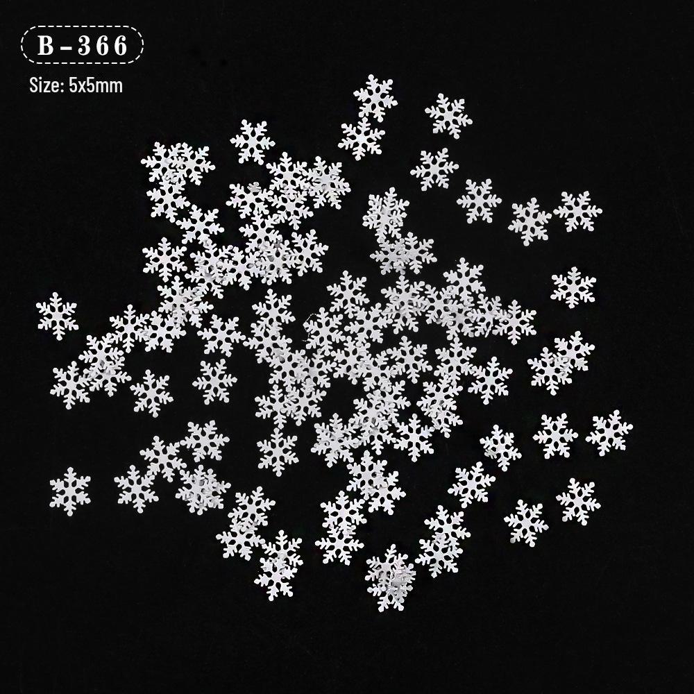 White Snowflake Nail Art Decorations: Winter and Christmas Metal Copper Mix