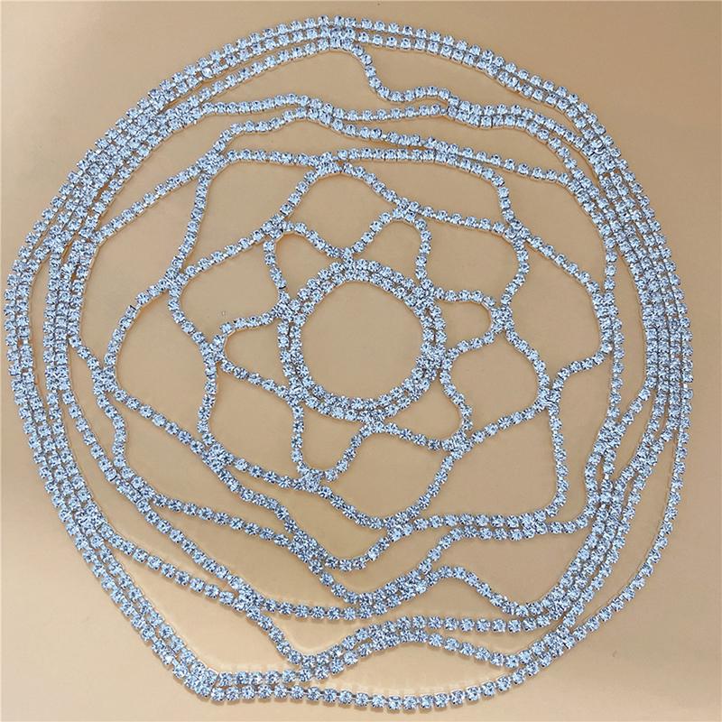1Pc Hollow Rhinestone Mesh Headpiece Wedding Head Chain Jewelry For Women Luxury Crystal Headband Head Cap Hat Hair Accessories