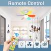 E26 E27 Base LED Home-use Ceiling Fan Light with Wireless Remote 42cm Smart Quiet Fan Light for Room Office Study Kitchen