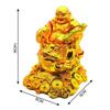 Buddha On Frog Idol Statue Showpiece Happiness and Money Wealth Sitting Idol for Home Decor Living Room Bedroom Office Table Decorative Diwali Gifts