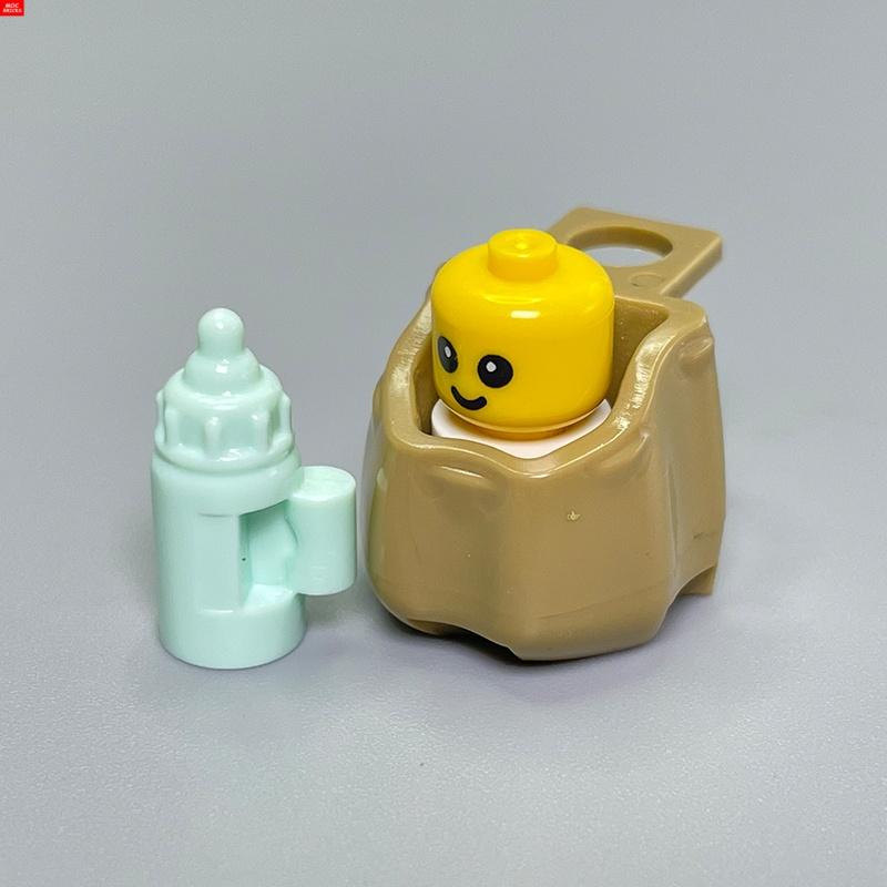 Non-Toxic Set Moc Bricks Pannier Pack Baby Head Milk Bottle Educational Building Block Figure Toys Children Xmas Gifts