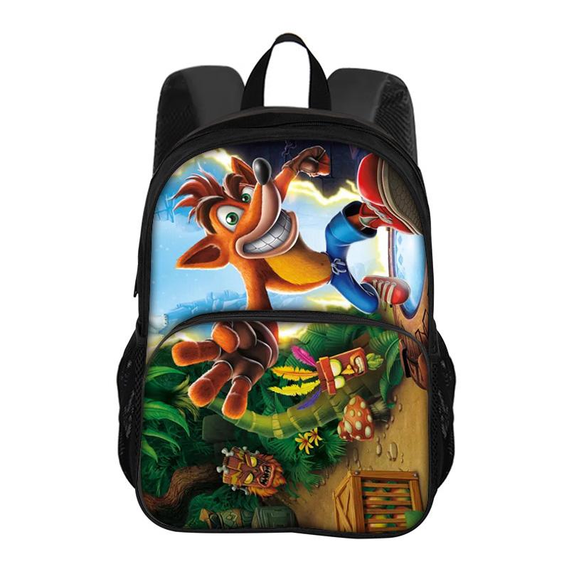 Crash Bandicoot Round Front Bag Backpack Cartoon Printed New Trendy High Quality Student's Best School Companion