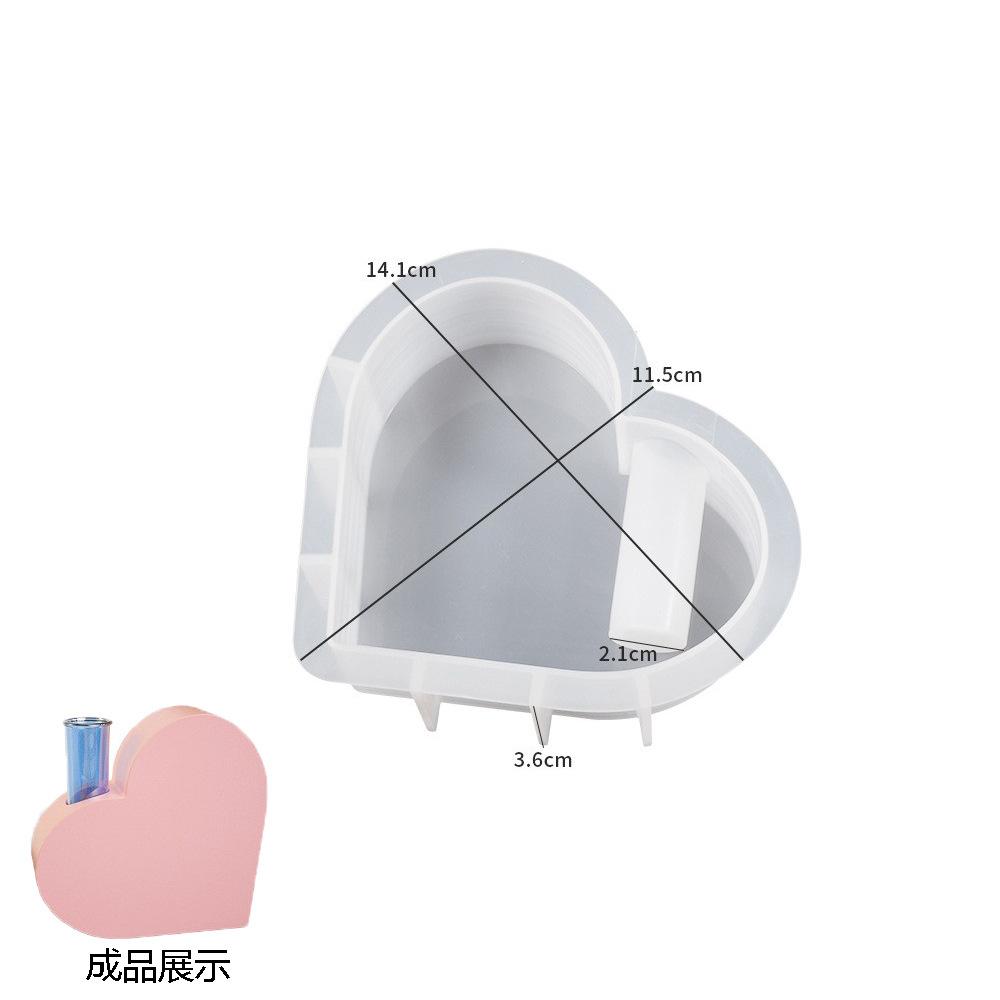 

3D Love Heart Hydroponic Vase Silicone Mold Hollow Test Tube Flowerpot Casting Tools Plaster Cement Epoxy Resin Mould