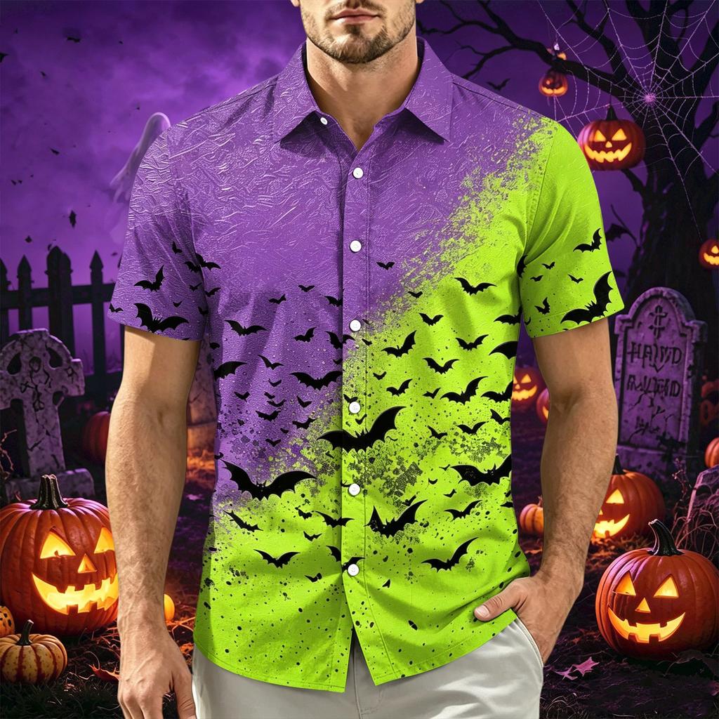 Men's Casual Short Sleeve Button-Down Shirt for Everyday Wear