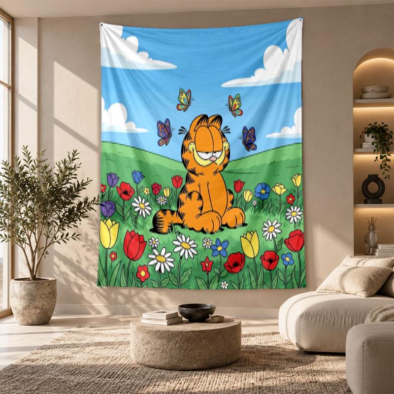 Decorative Tapestry,Garfield (6) Printed Wall Art, Lightweight Wall Hanging For Bedroom Background