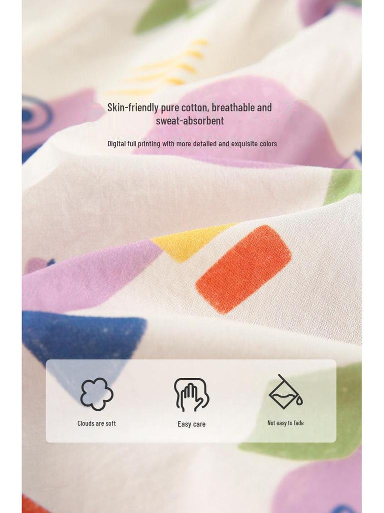 2025 Spring Girls' Cute Sweet Shirt: Full Print Large Lapel Casual Top