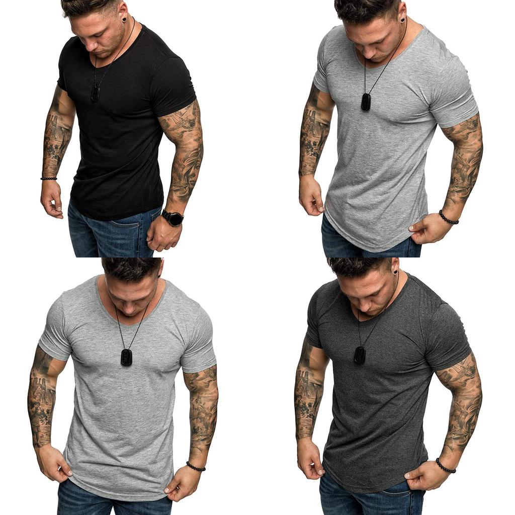 Fashion Men's Casual Fit Short Sleeve Slim Muscle Bodybuilding T-shirt Tee Tops For Ultimate Comfort