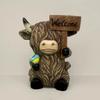 Cute Highland Yak Sign Figurine Adorable Animal Sculpture Ornament Crafts Cow Statue  Desktop