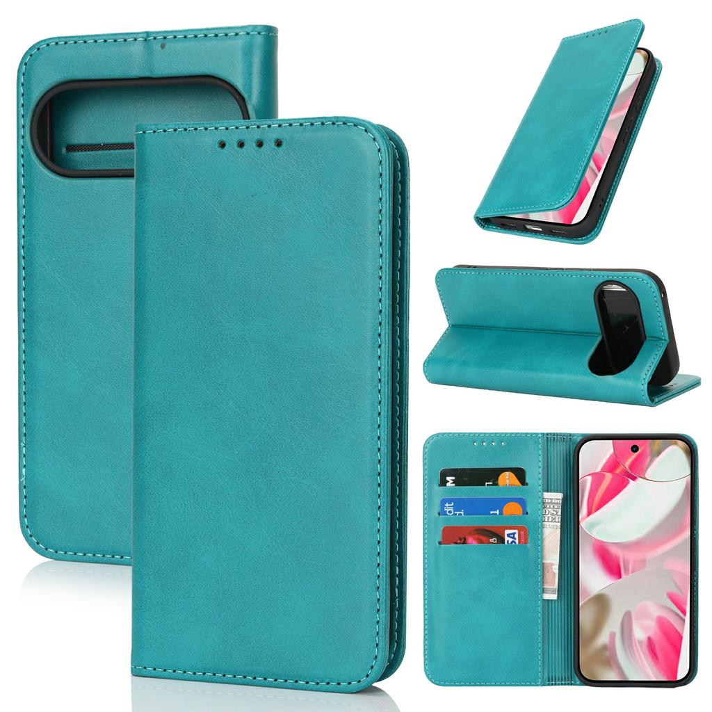 For Google Pixel 10/10 Pro Case PU Leather Calf Textured Magnetic Closing Smart Phone Cover