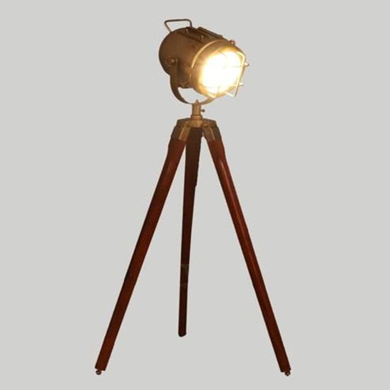 Spotlight Tripod Floor Lamp, Brass, Pack of 1