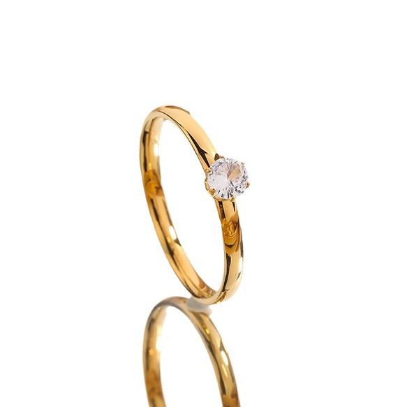 Корейська мода Титанова сталь Кільце для пари з мікровставками циркону