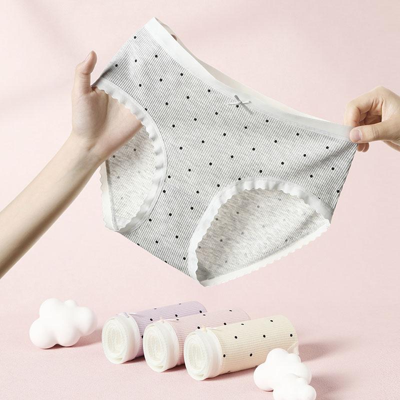 Fentenggan 10A Antibacterial with Modal 4-Pack Pure Cotton Crotch Women's Underwear Mid Waist Triangle Cotton Mo Thread