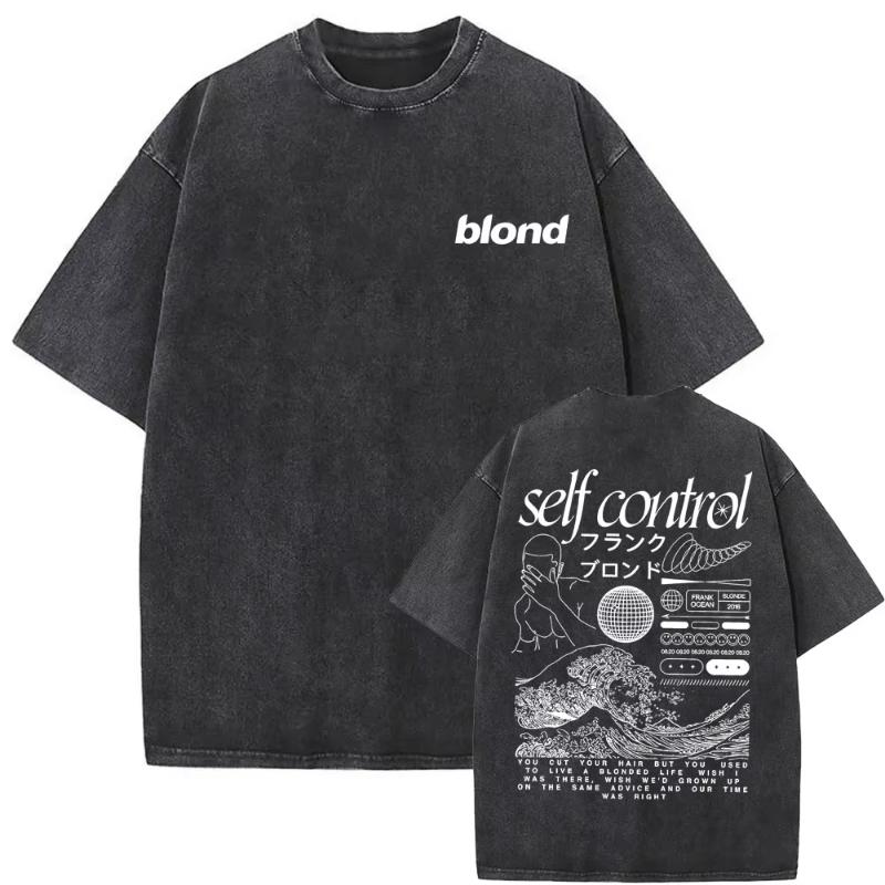Washed Vintage Rapper Frank Oversized Tshirt Blond Graphic Tshirts Unisex Women Ocean Hip Hop T Shirt Unisexs Fashion Casual Tees