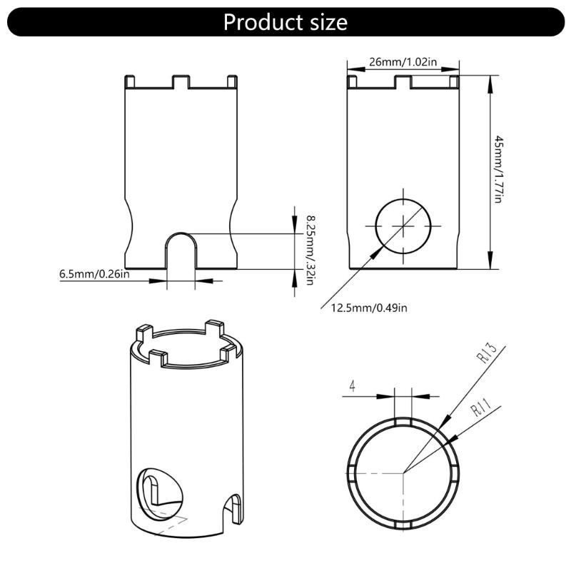Motor Repair Tool Electric Bicycles Center Shaft Nut Socket Tool for BBS01 02 Bottom Bracket And Shaft Removal