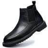 2025 autumn and winter new black Martin boots leather mid-tube Chelsea boots premium short boots men's casual leather boots