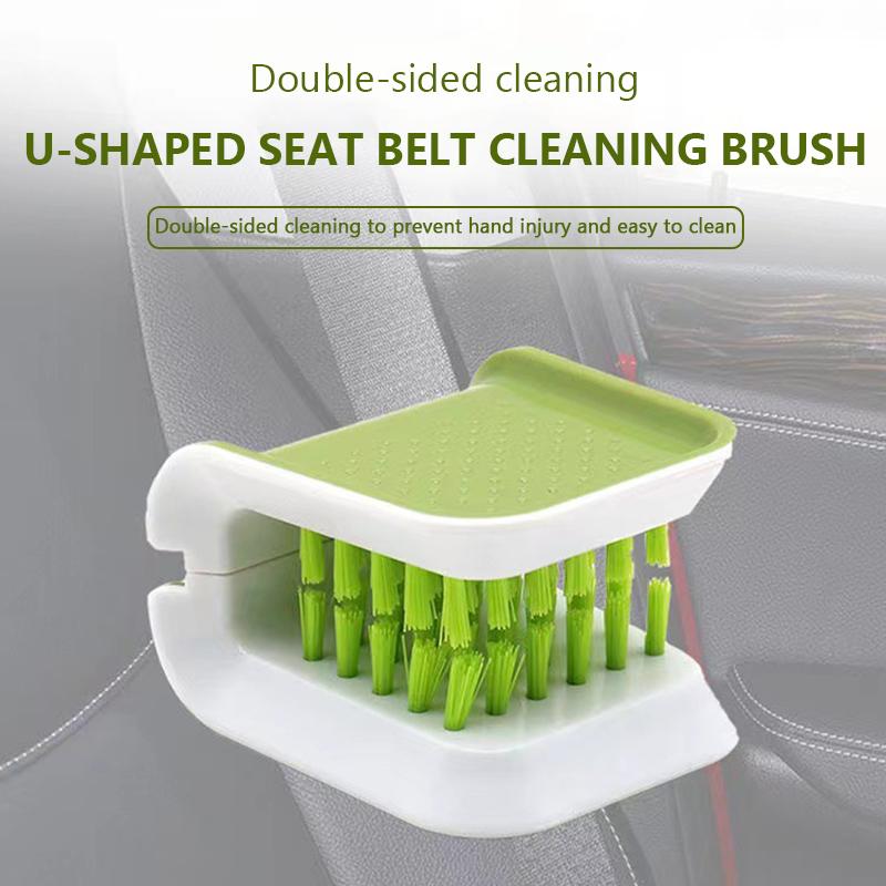 SEAMETAL Double Sided U-Shaped Car Interior Cleaning Brush Car Seat Belt Cleaning Brush Automotive Safe Belt Washing Tool