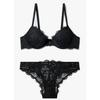 Women S Flower Embroidery Removable puSh Up Bra   briefS Set 0825385527  0825311527