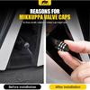 MIKKUPPA Tire Valve Caps - 5 Pack Tire Air Cap Metal with Plastic Liner Corrosion Resistant Leak-Proof Valve Stem Caps for Car, Motorbike, Trucks,