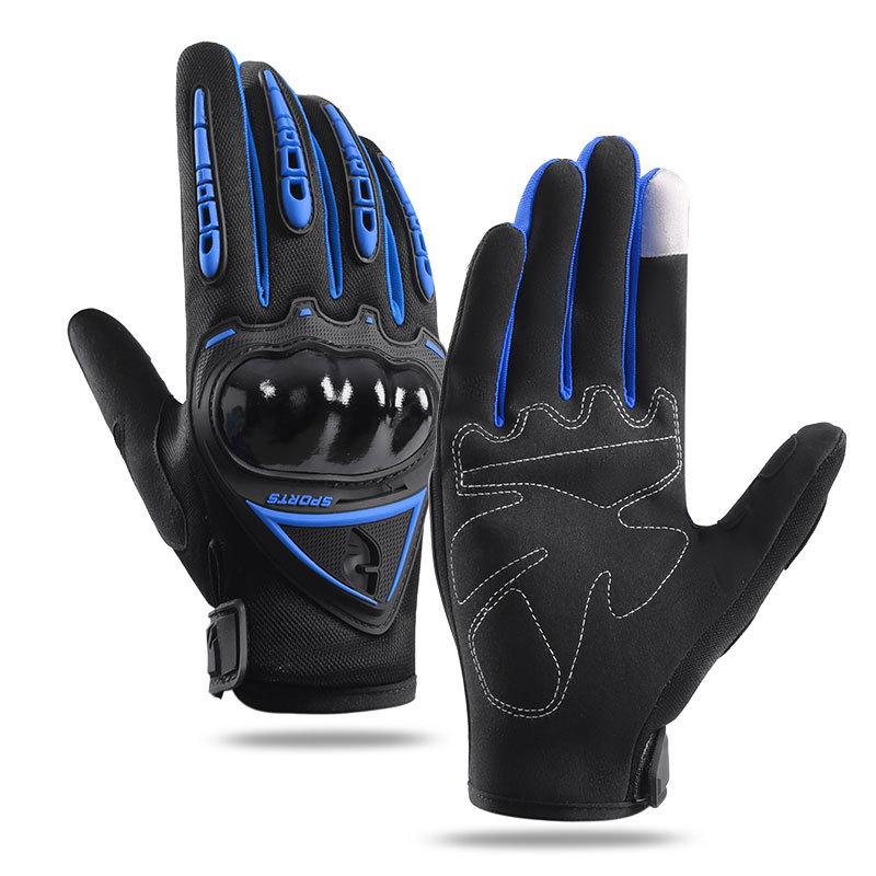 Motorcycle riding full finger touch screen gloves men's sports protection fitness wear-resistant anti-drop locomotive electric vehicle gloves