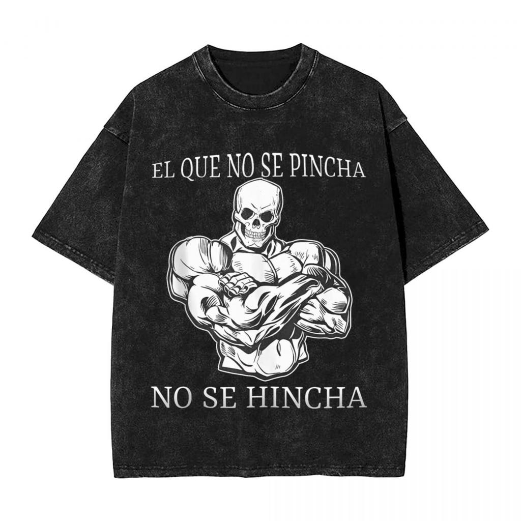 Calacas Chidas Gym Fitness Mit Sarkastischen Sprüchen Gewaschenes T-Shirt Herren Damen Vintage Tees Oberteile Lässig Unisex