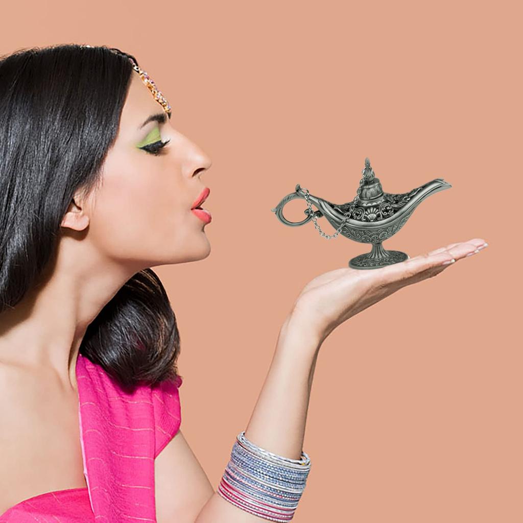 Aladdin Lampe Räuchergefäß mit Deckel, Aladdin und die Wunderlampe, Cosplay-Kleidung, Lampe, Tausendundeine Nacht, Handwerk, Räucherstäbchenhalter, Indischer Stil, Schmuckstück