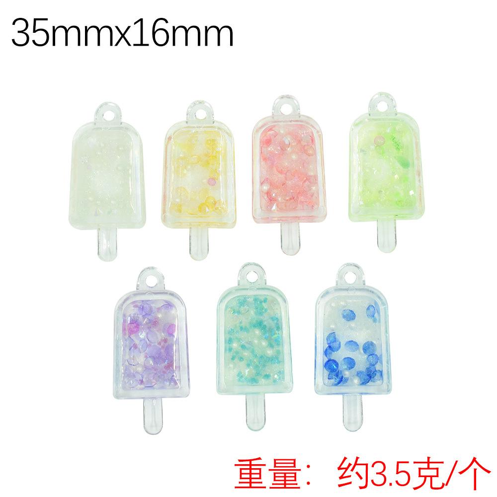 Artworks Handicrafts Glow-in-Dark Resin Ice Cream Pendant Transparent Simulation Keychain DIY Craft Decor Accessories