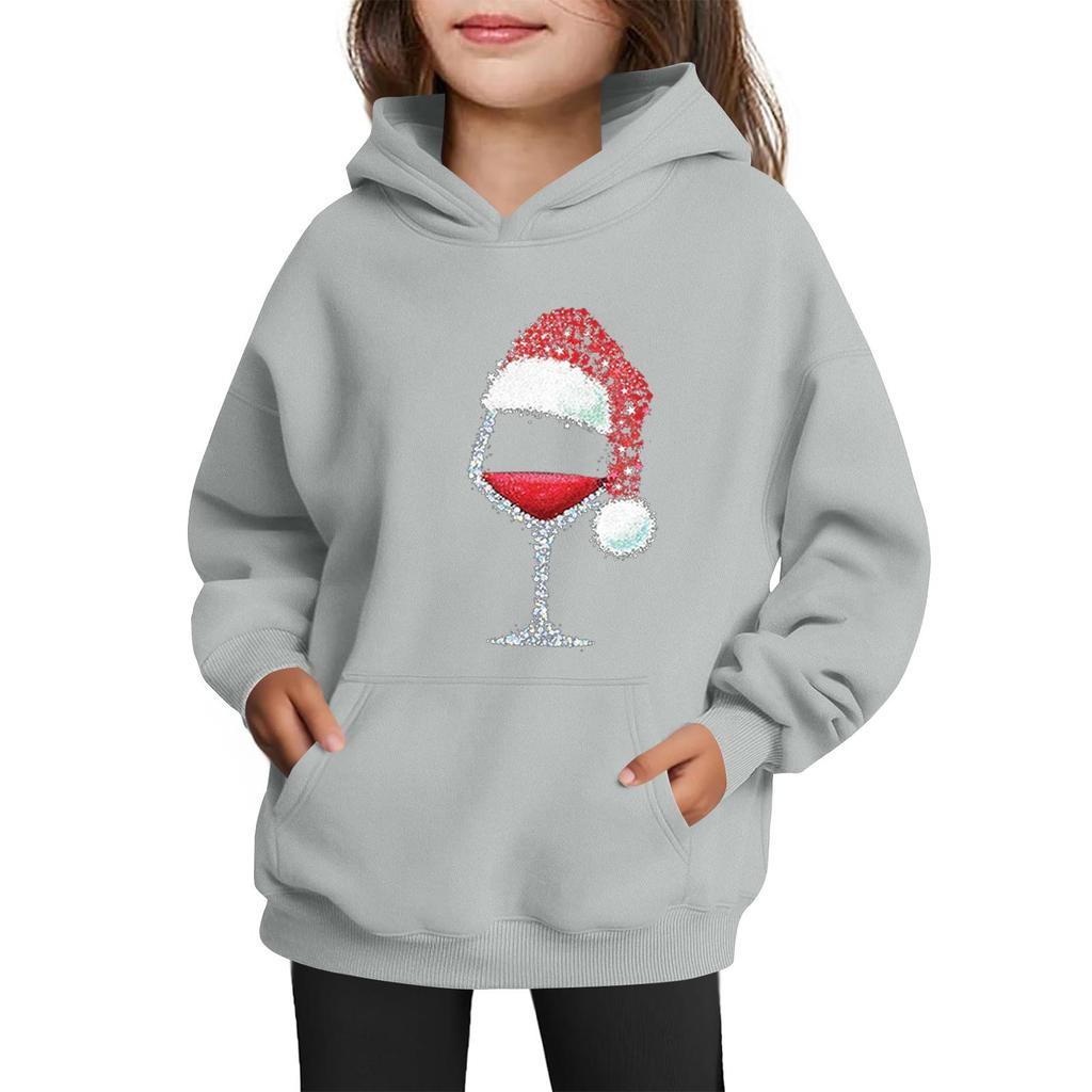 Sweatshirts For Teen Girls Hoodies Long Sleeve Drawstring Pullover Cute Printed Oversized Hoodie Christmas