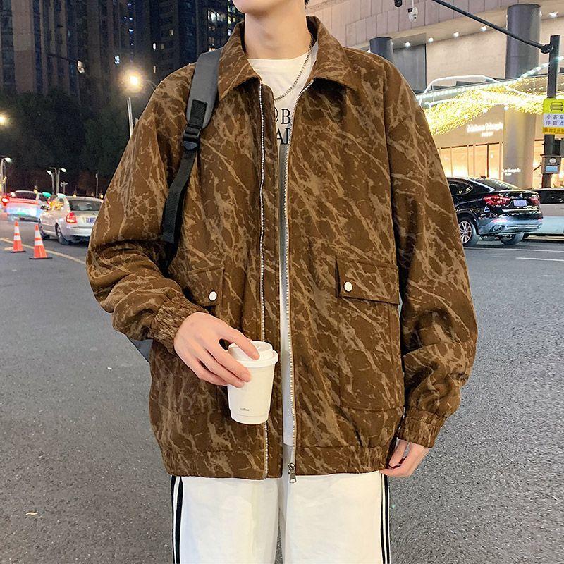 Work Jacket Men's Spring and Autumn Cold-proof Trendy Retro Hong Kong Style Loose Large Size Casual Top Corduroy