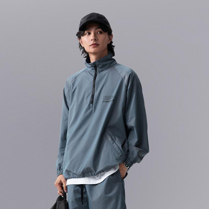 Li Ning CF Attitude Ludique Imprimé Lettres Col Montant Ample Veste Pull Homme vestes AJDU251-4