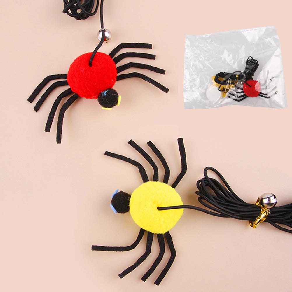 Cat Pet Toy Hanging Door To Relieve Depression Swinging Hanging Elastic Rope Feather Playing Stick Bell Spider Pet Toy for Cat