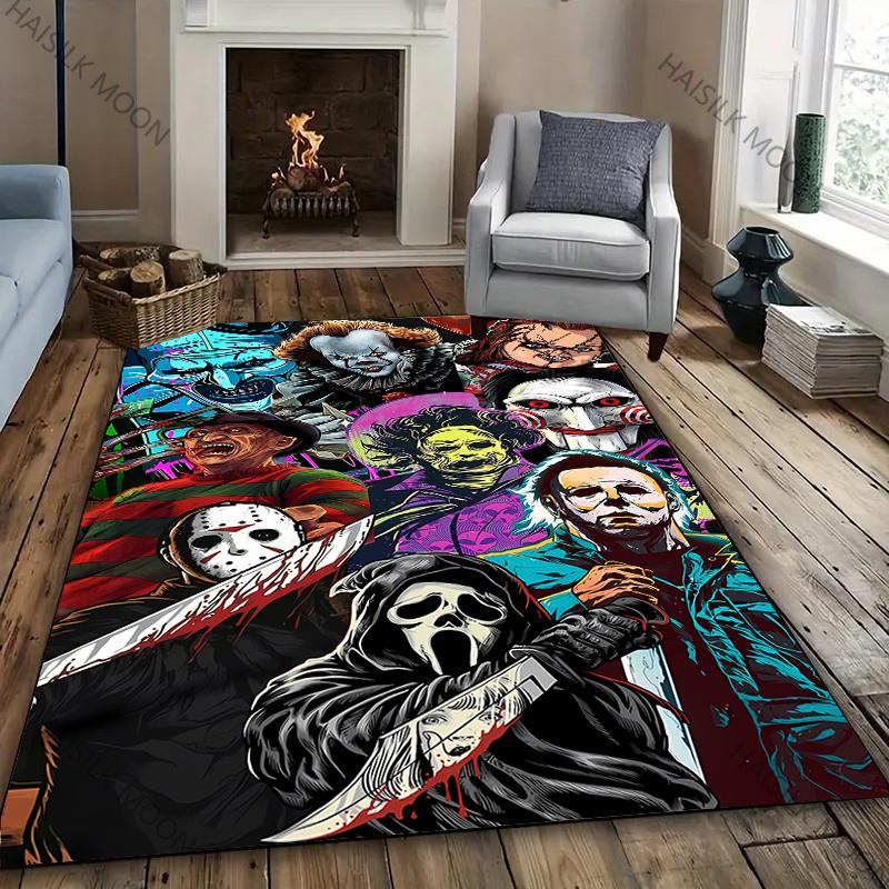 3D Halloween Horror Thriller Theme Carpet Living Room Bedroom Sofa Large Area Decorative Mat Soft Non-slip Four Seasons Rug Gift