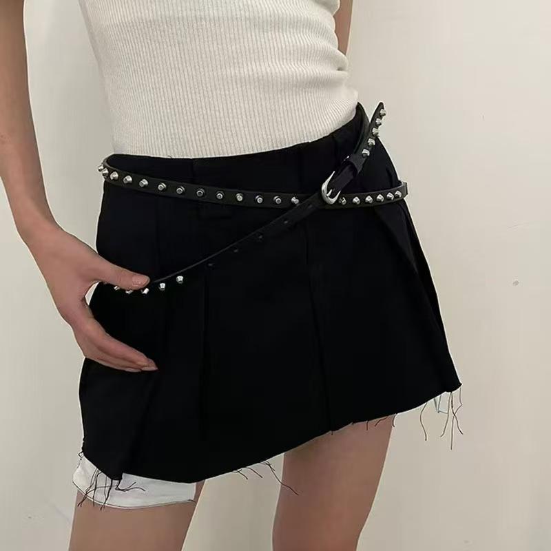 Retro Punk Style Leder Nieten Taillenkette für Damen – Vielseitiges Modeaccessoire