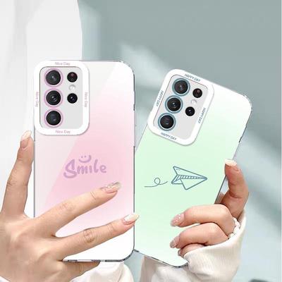Samsung S23puls Gradient 20Smile23puls Ultra-Transparent Shell for A54 - Full Package with Anti-Fall Protection.