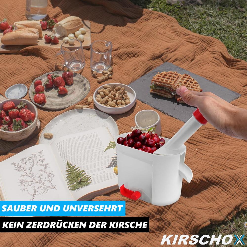 KIRSCHOX Kirschentkerner Kirschentsteiner Kirschkernentferner mit Kernkassette