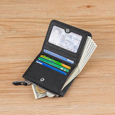 2024 New Japanese-style Small Wallet Women's RFID Anti-theft Brush Genuine Leather Women's Wallet Cowhide Card Bag Change Bag