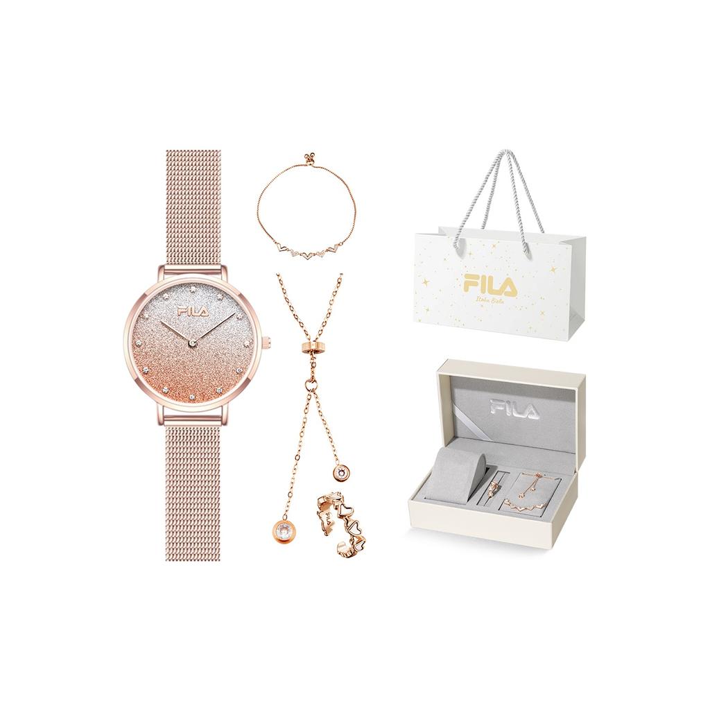 FILA Quartz Watch Stainless Steel Band Gold Dial Romantic Gift Box Women watches FLL38-6072