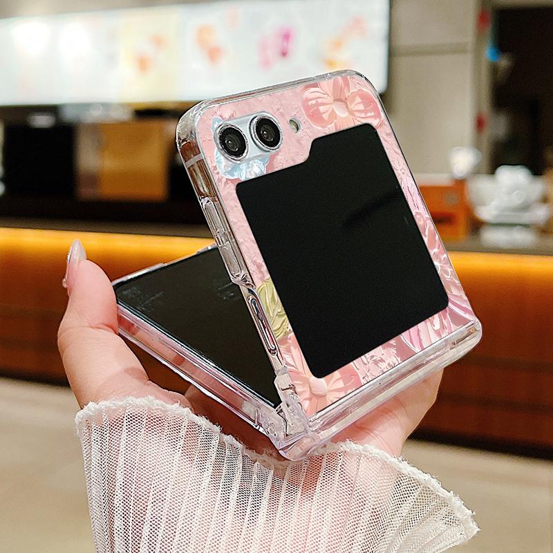 For Samsung Galaxy Z Flip6 Flip5 Flip4 Flip3 Shockproof Colorful Oil Painting Butterfly Patterned 3PCS Foldable Hard Pc Case Cover