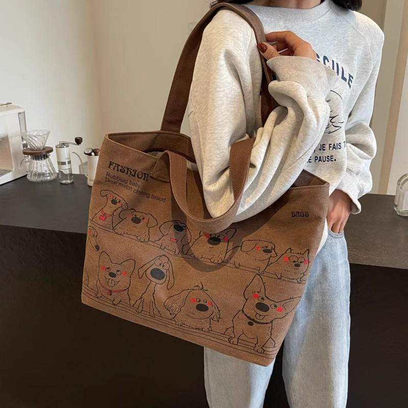 Korean Trendy Women's Large Canvas Tote Bag, 2026 Edition – Versatile, Casual, and Spacious Shoulder Bag for Commuting