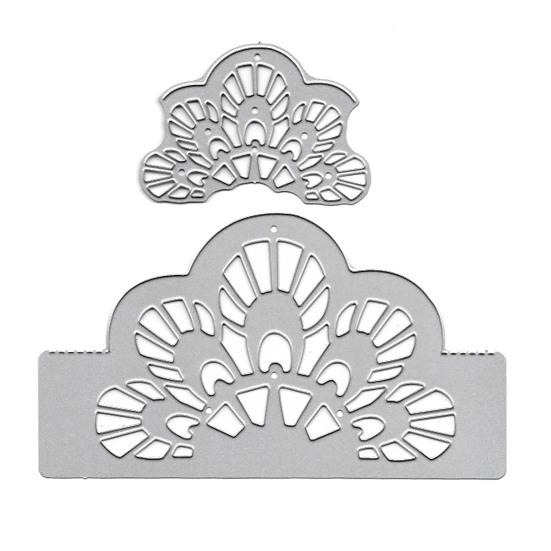 2Pcs Design Die DIY Embossing Cutting Hollow Flower Invitation Card Making Tool