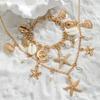 Wind Starfish Conch Pearl Set, Vintage Gold Layered Necklace, Bohemian Style Accessories