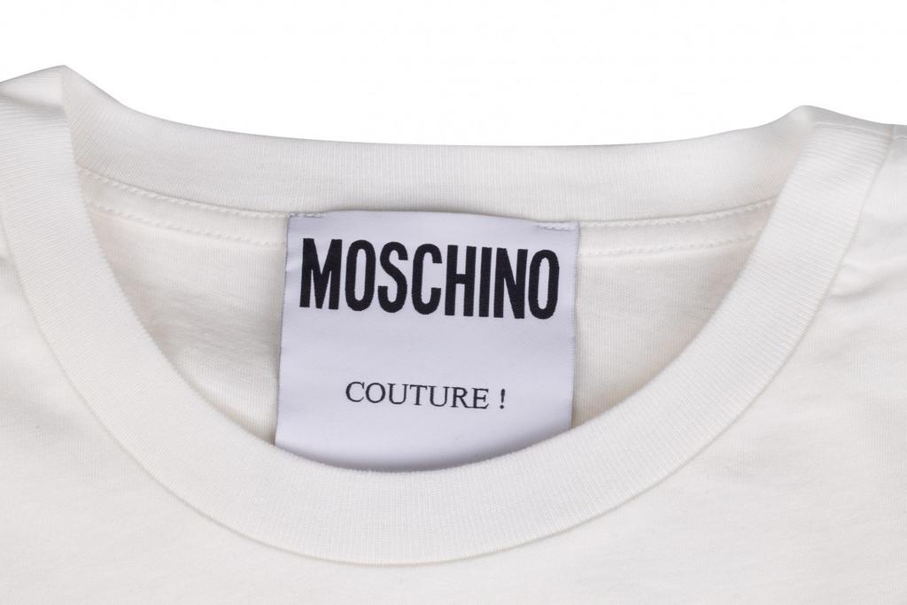 Moschino couture luksusowy męski t-shirt biały -50% - Rozmiar: XL