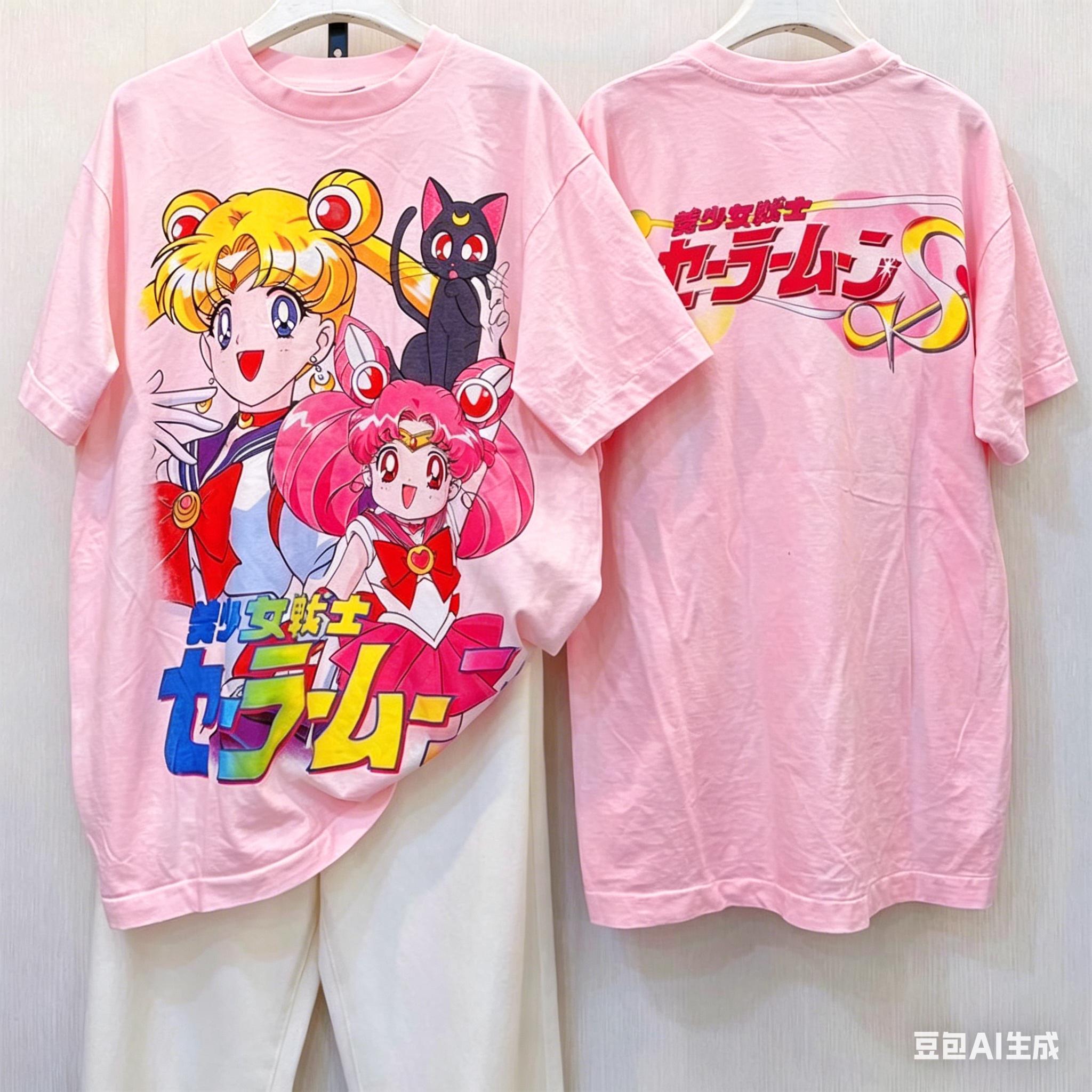 

Adult and Children Sailor Moon Cotton TShirt Matching for Parents and Children Friends Everyday Versatile Casual Sports 4XL