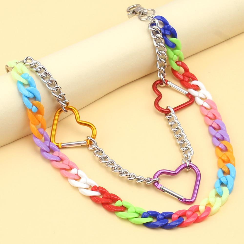 Double Layer Star Belt Chain Acrylic Cross Pants Chain Punk Heart Waist Chain  Jeans Decor