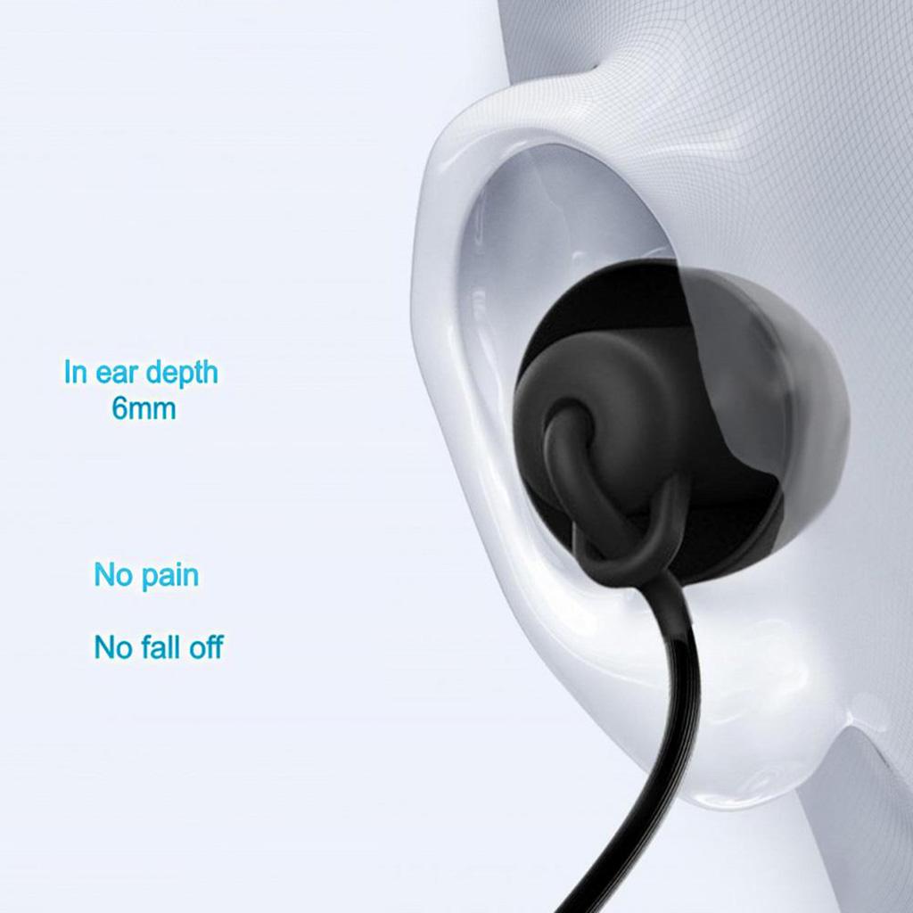 Noise Reduction Headphones with Microphone 3.5mm Wired Earphones Sleeping Headphone Give You a Good Sleep Black White