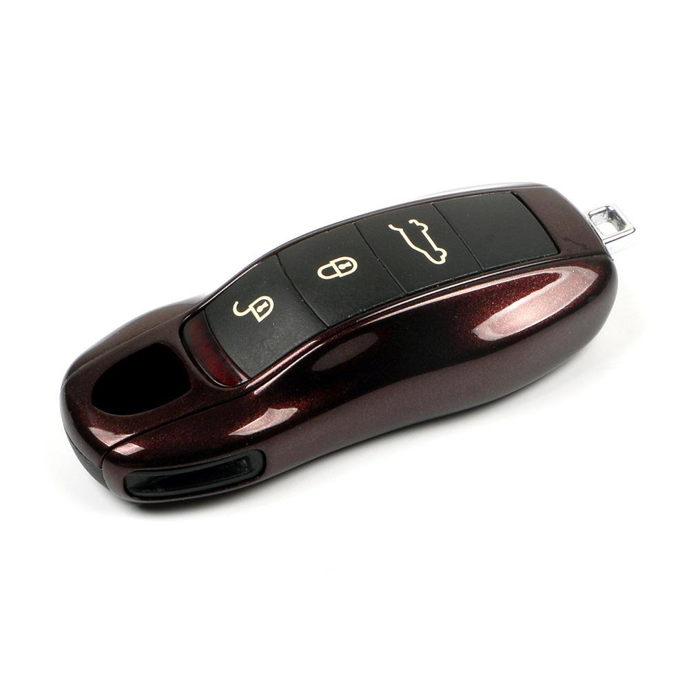 For Porsche Key Cayenne Macan911 Paramela 718 Taycan Mahogany Red Key Case