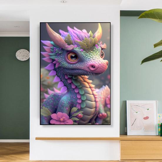1 Rhinestone Canvas Drill Painting with Set Dragon Tools 5D Full Drill